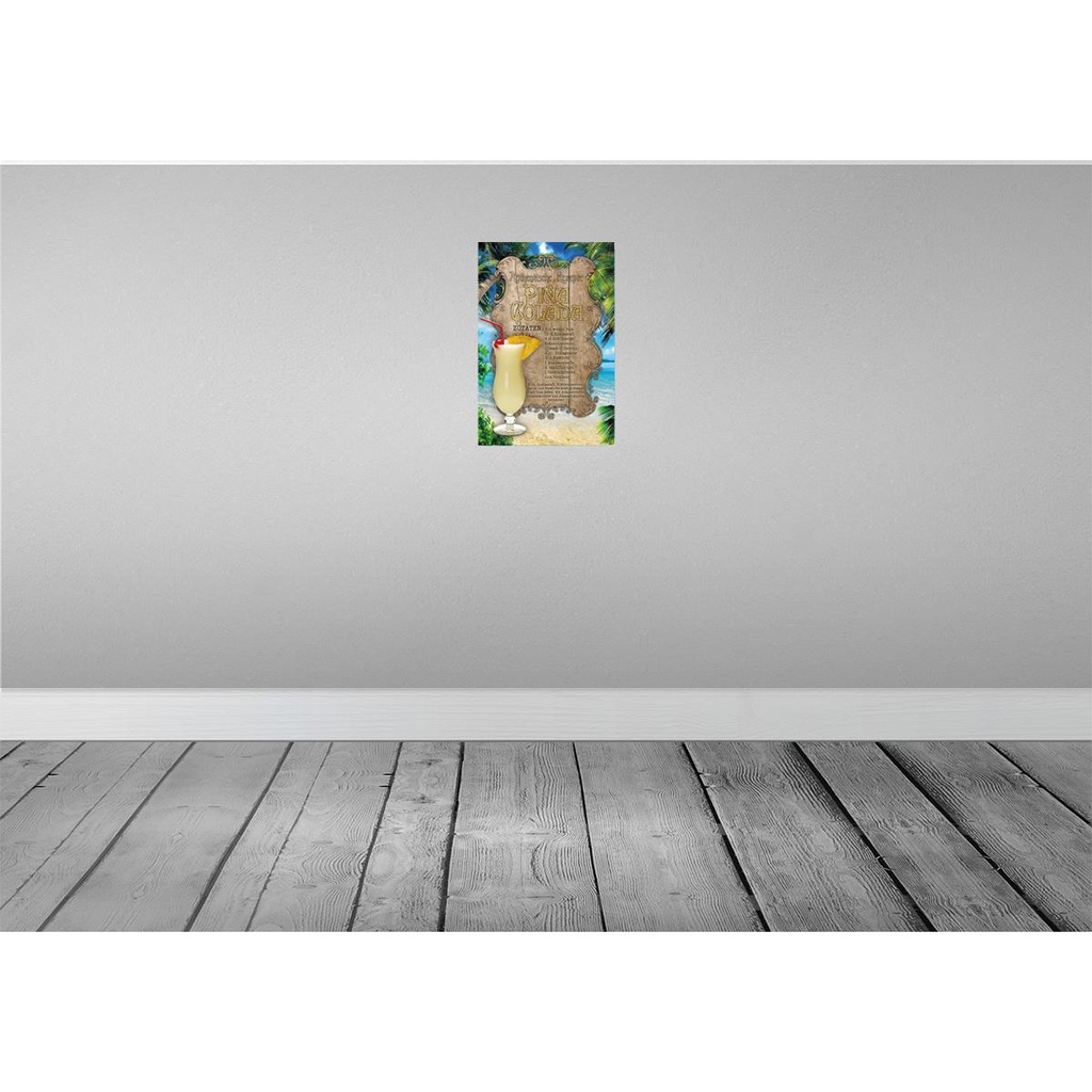 [LA-113670-2030] Blechschild 30x20 cm Rezept Pina Restaurant Küche Colada Zutaten Rum Ananas England Bar Club Alkohol Bild 2