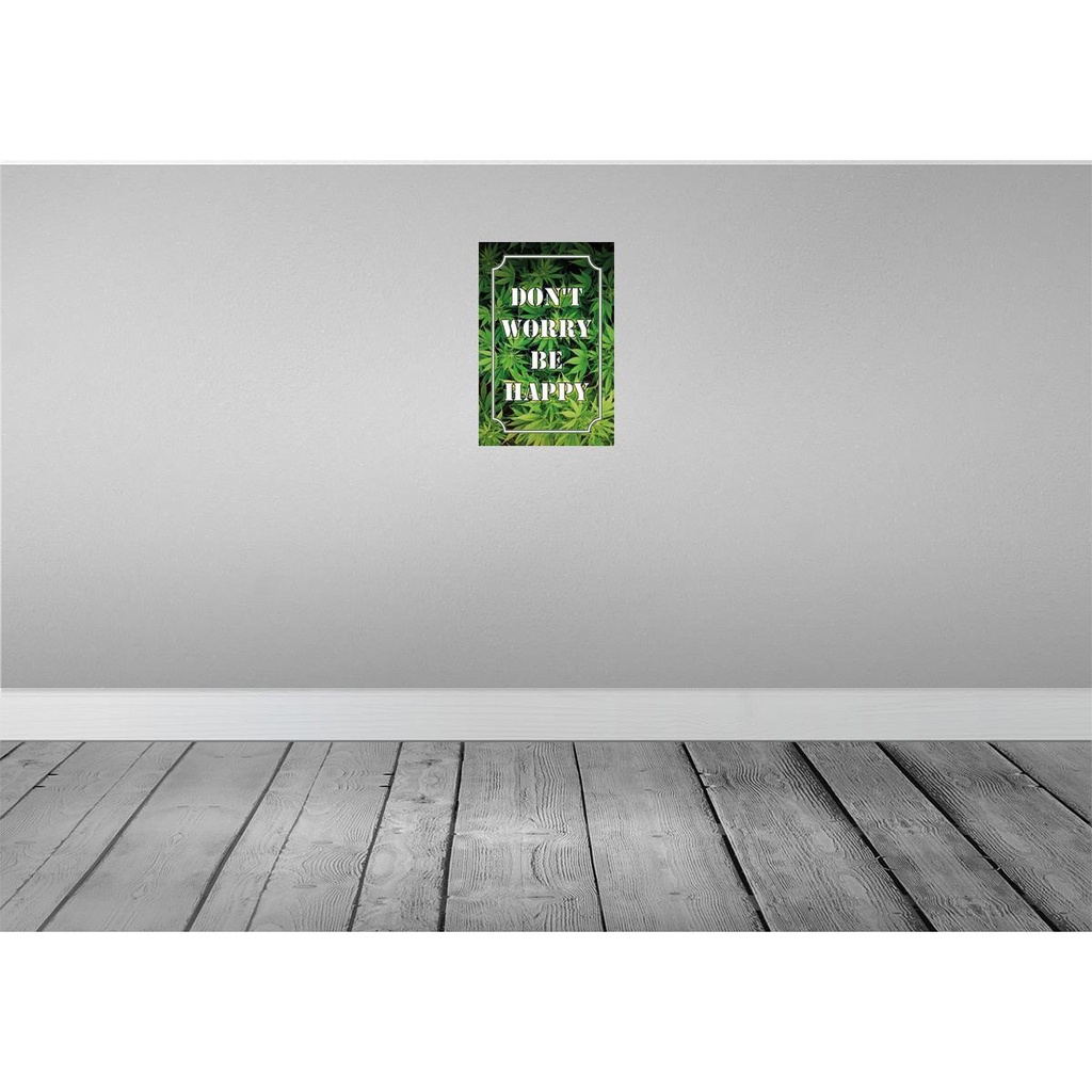 [LA-113716-2030] Blechschild 30x20 cm Cannabis Don´t worry be happy lustig Bild 2