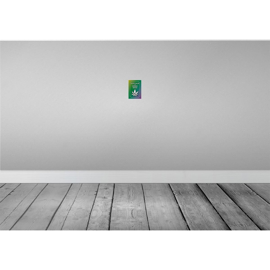 [LA-113720-1812-H] Holzschild 18x12 cm keep calm and smoke weed Bild 2