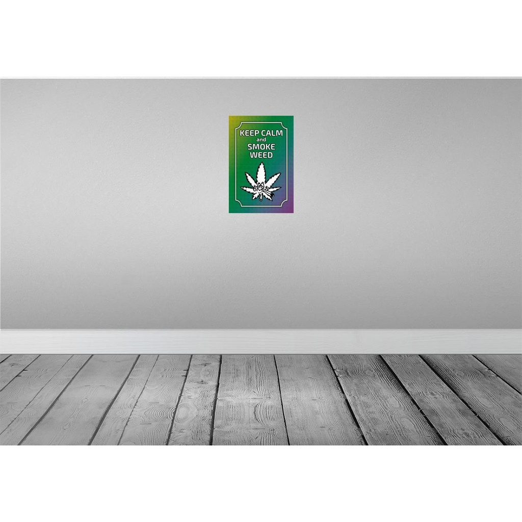 [LA-113720-2030] Blechschild 30x20 cm keep calm and smoke weed Yoga Bild 2