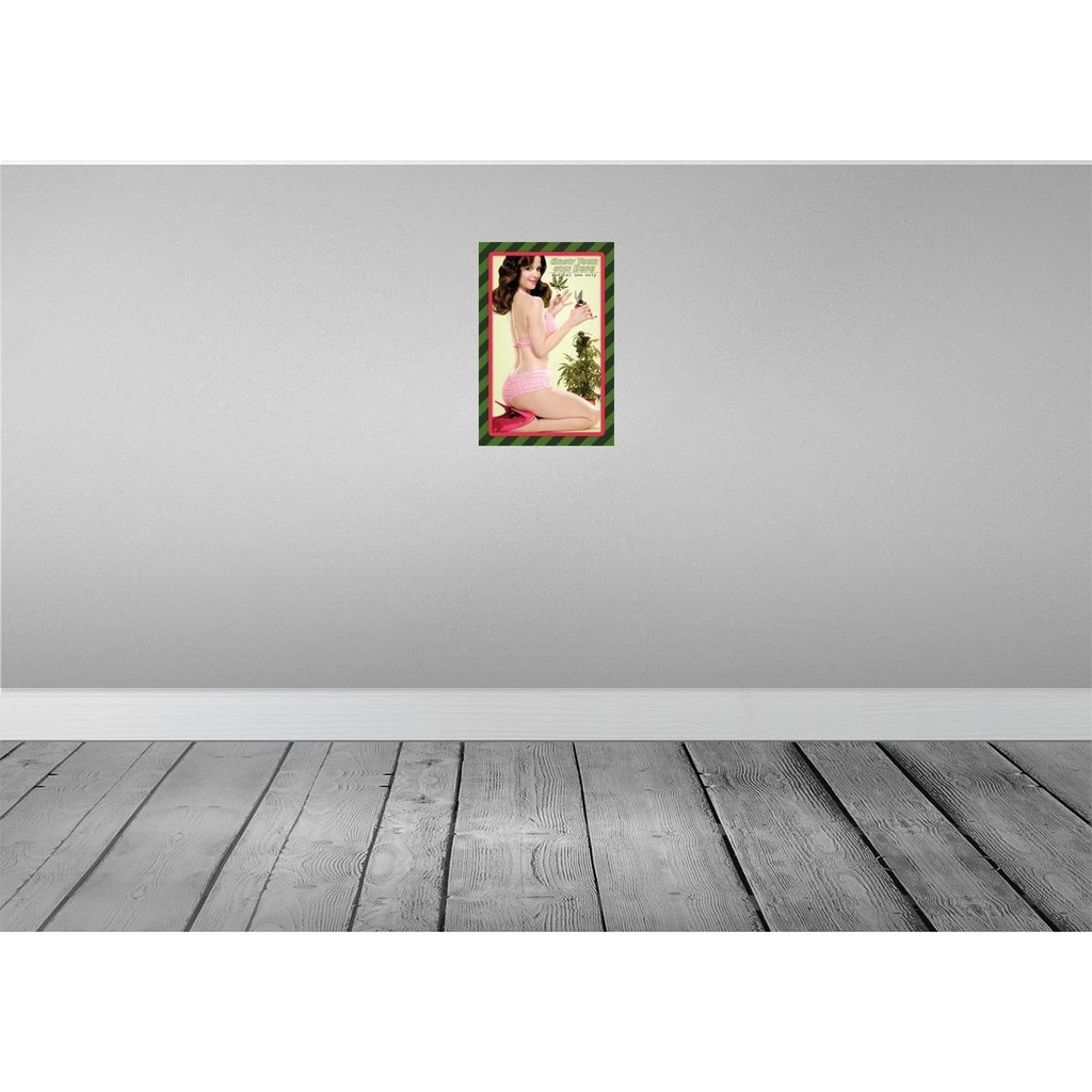[LA-113723-H] Holzschild 30x20 cm Cannabis grow your own dope Pinup Bild 2