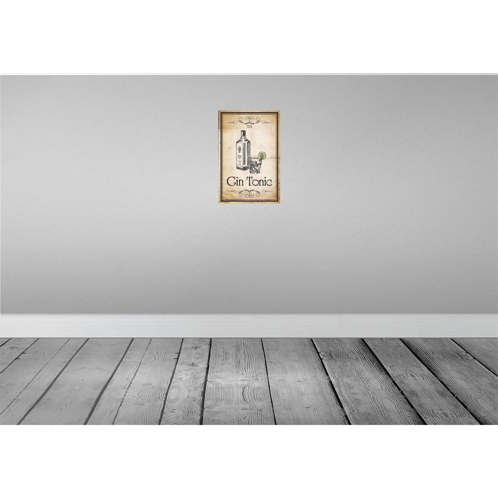 [LA-113730-H] Holzschild 30x20 cm Alkohol 1761 Gin tonic Essen Trinken Bild 2