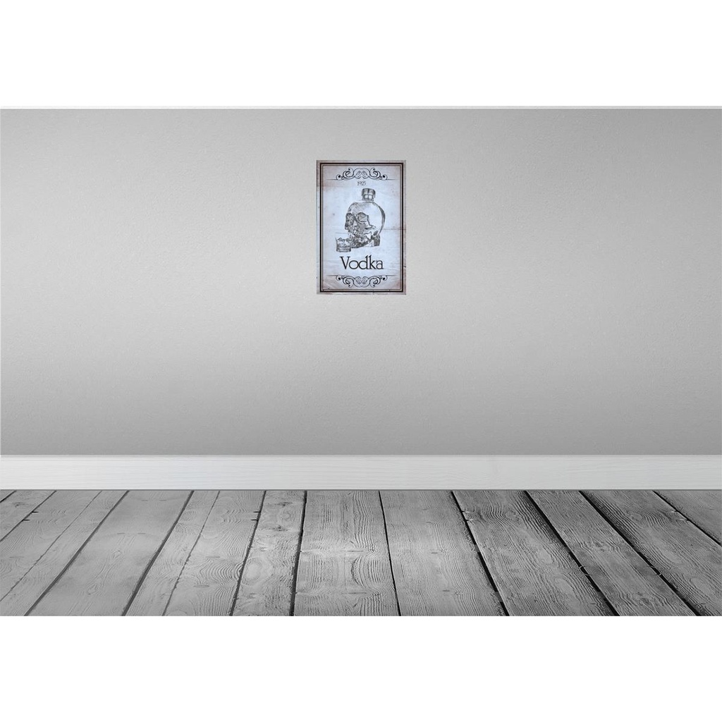 [LA-113738-H] Holzschild 30x20 cm Alkohol 1925 Vodka Totenkopf Essen Trinken Bild 2
