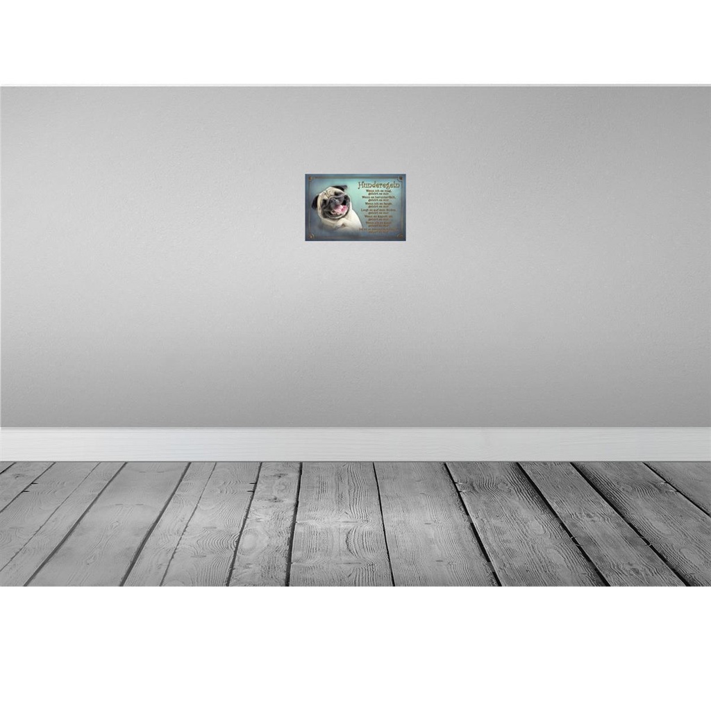 [LA-113742-H] Holzschild 20x30 cm Hunderegeln wenn ich es mag Tier Haustier Bild 2