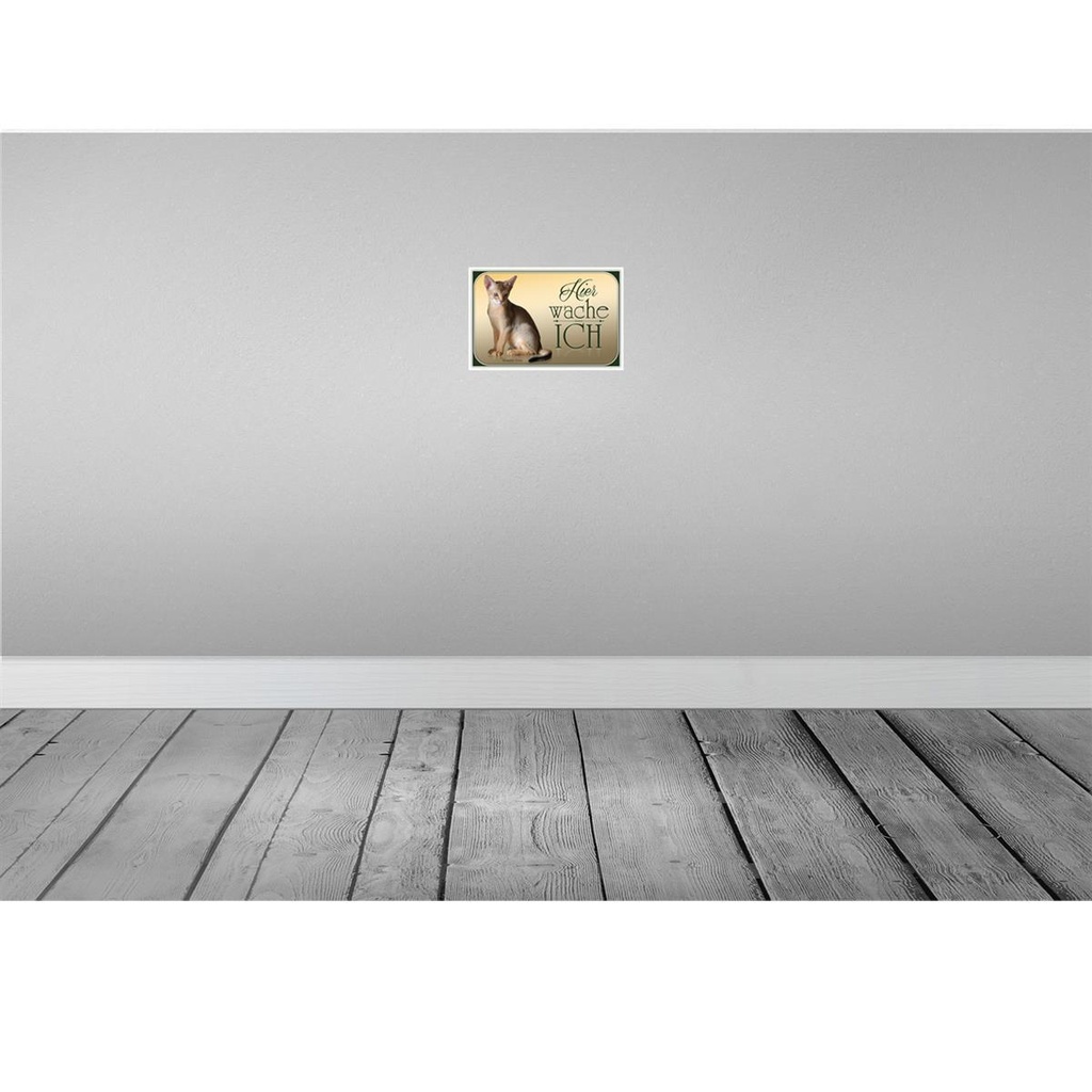 [LA-113743-H] Holzschild 20x30 cm Katze Abessinier hier wache ich Tier Haustier Bild 2
