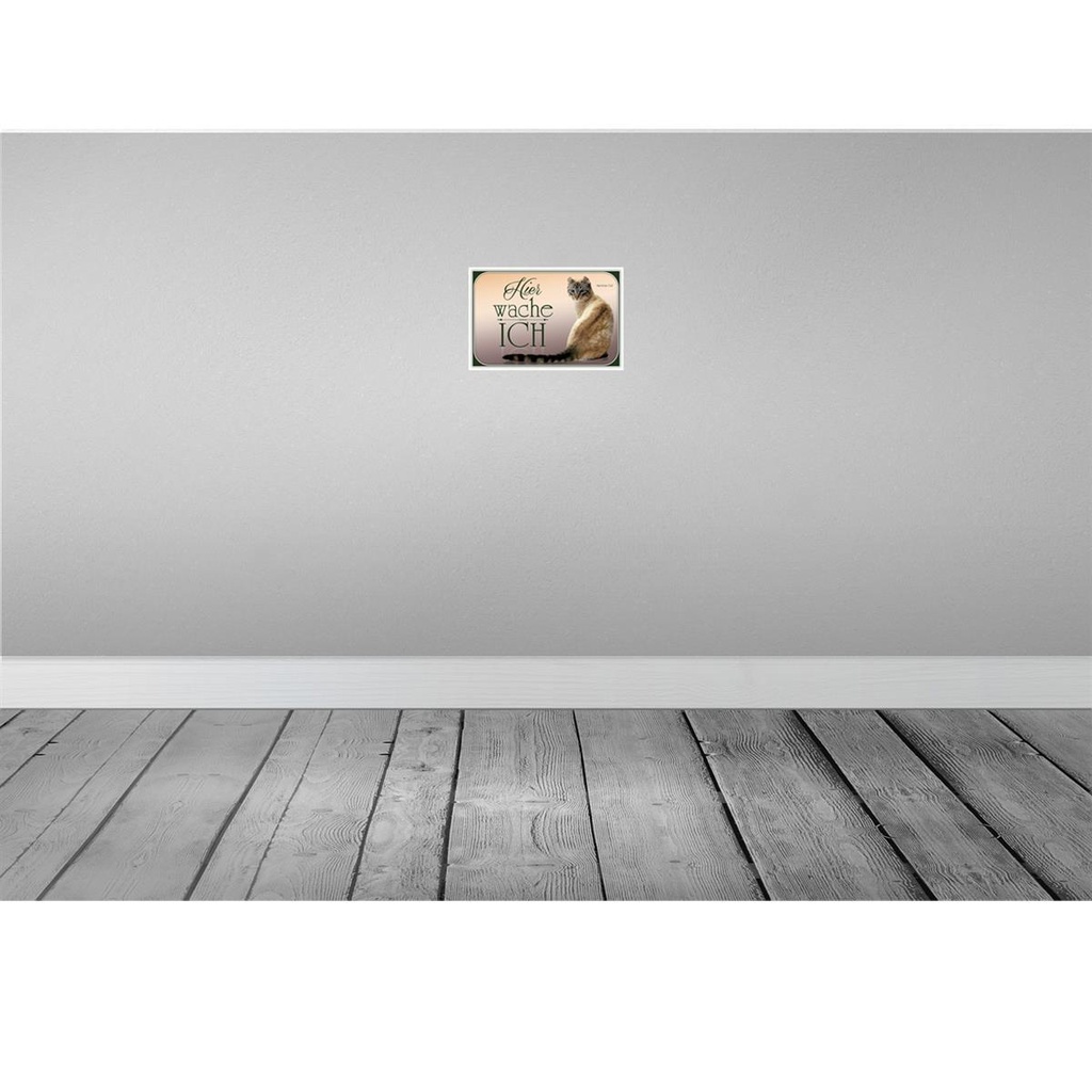[LA-113744-H] Holzschild 20x30 cm Katze American Curl hier wache ich Tier Haustier Bild 2