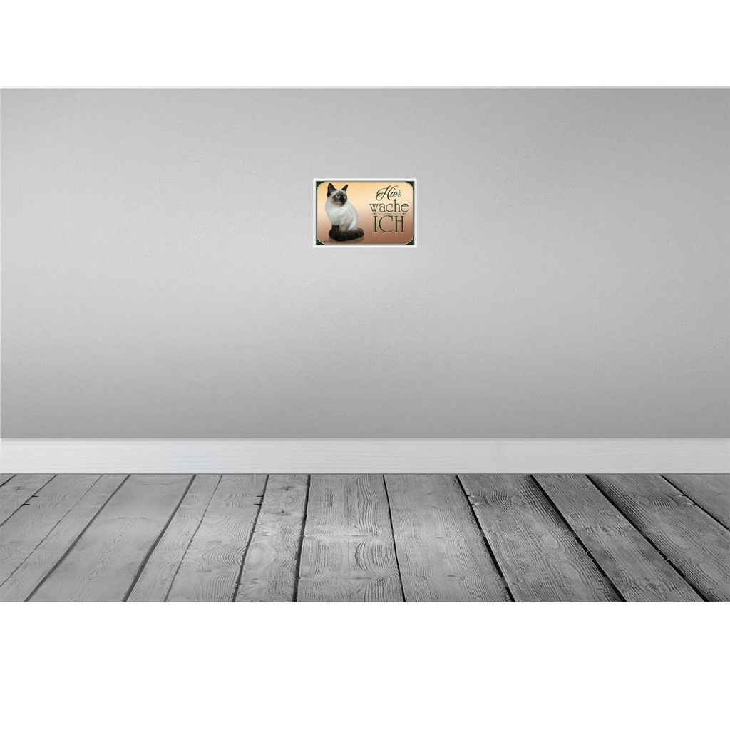 [LA-113747-2030] Blechschild 20x30 cm Katze Birma hier wache ich Tier Haustier Bild 2