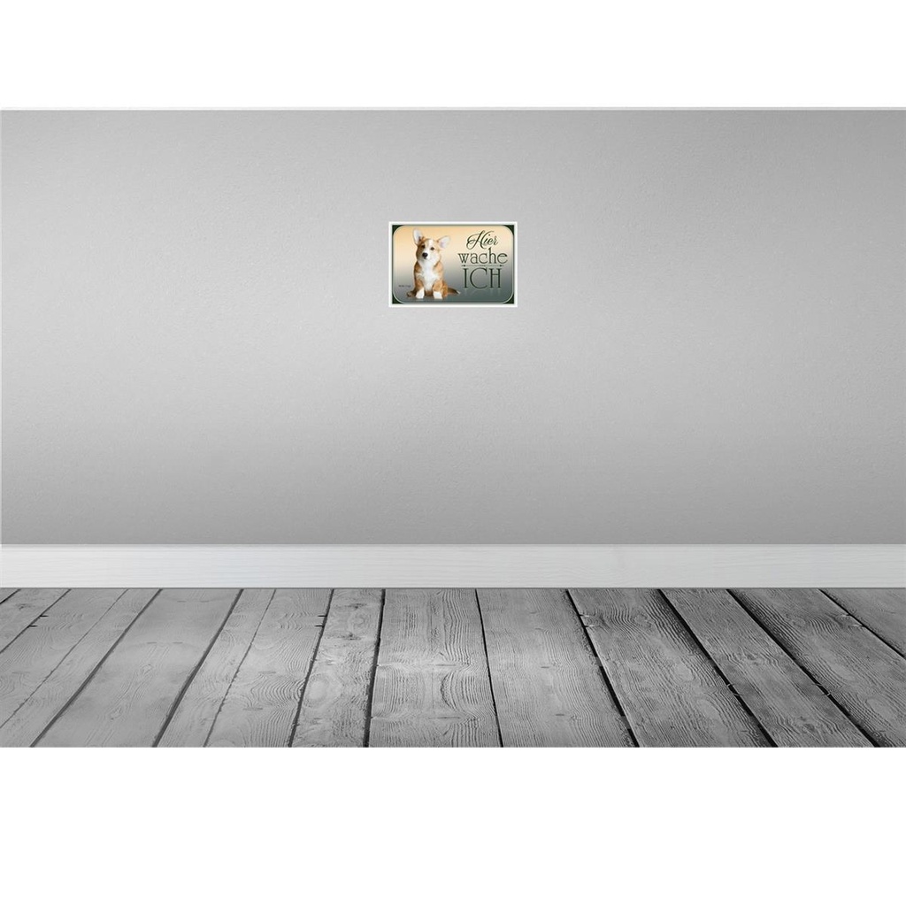 [LA-113750-H] Holzschild 20x30 cm Hund Chihuahua hier wache ich Tier Haustier Bild 2