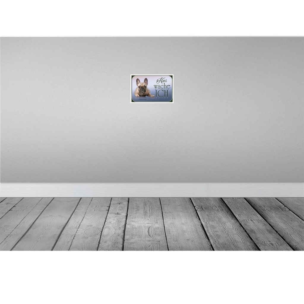 [LA-113753-2030] Blechschild 20x30 cm Hund Französische Bulldogge hier Tier Haustier Bild 2