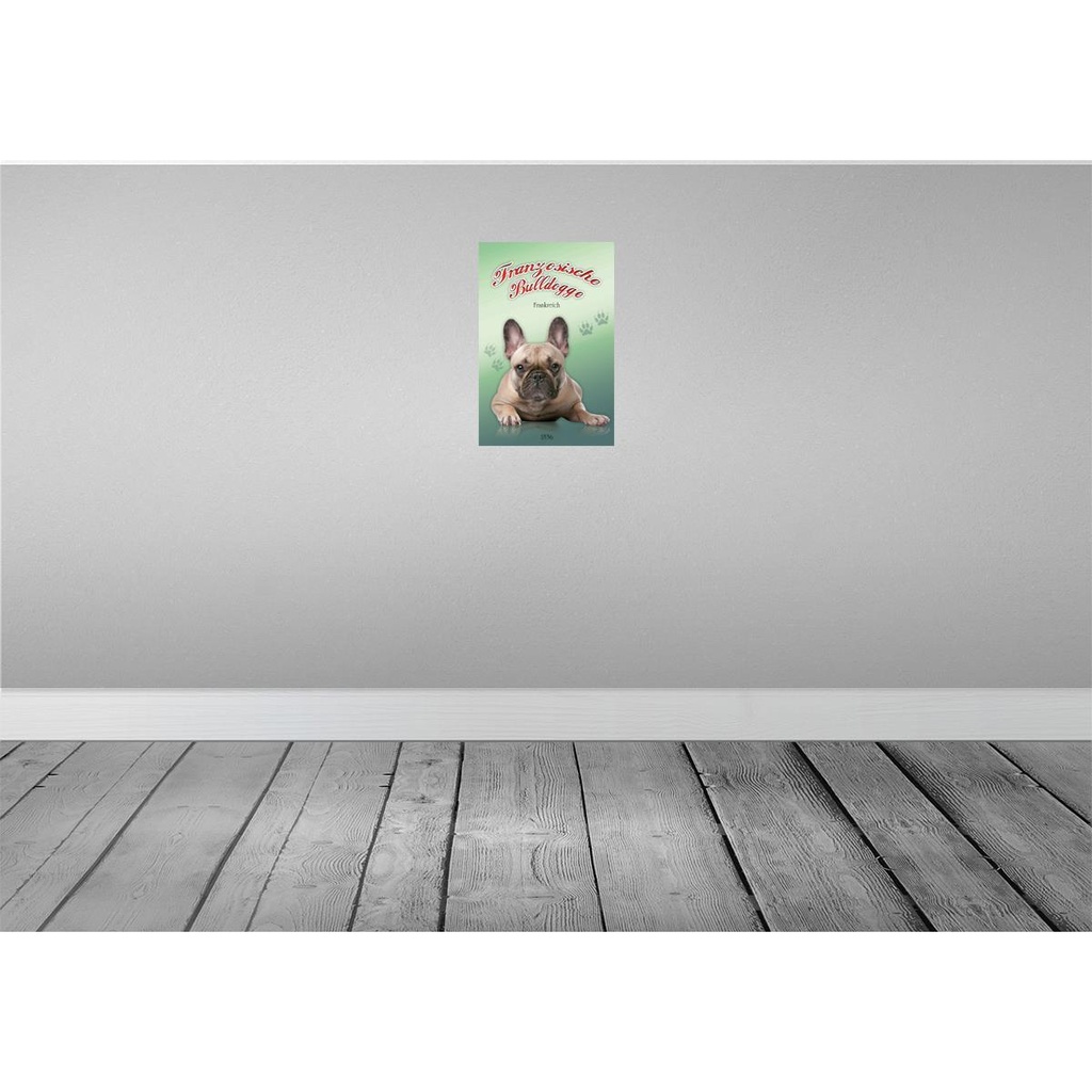 [LA-113765-H] Holzschild 30x20 cm Hund Französische Bulldogge Tier Haustier Bild 2