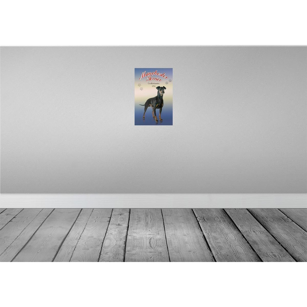 [LA-113768-H] Holzschild 30x20 cm Hund Manchester Terrier Großbritanien Tier Haustier Bild 2