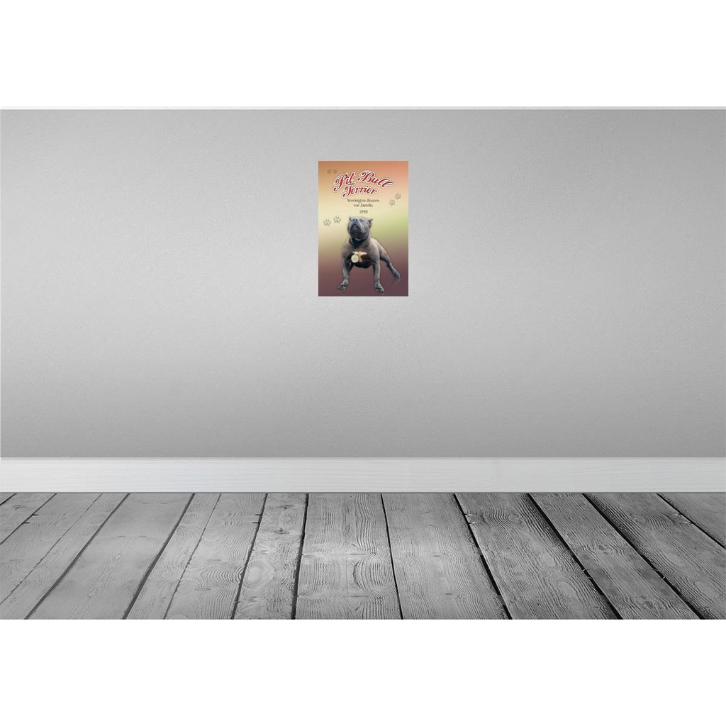 [LA-113770-H] Holzschild 30x20 cm Hund Pit Bull Terrier Amerika 1898 Tier Haustier Bild 2