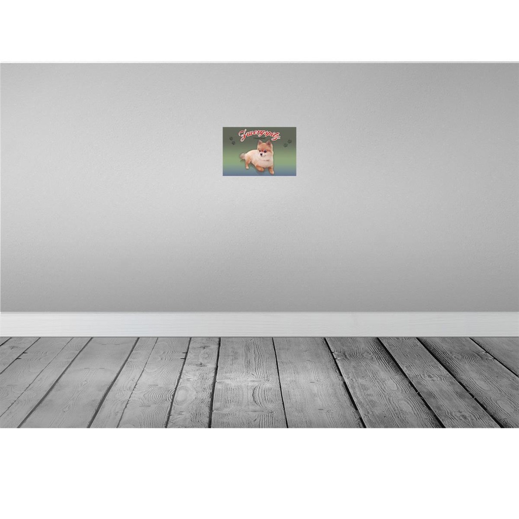 [LA-113774-H] Holzschild 20x30 cm Hund Zwergspitz Deutschland Tier Haustier Bild 2