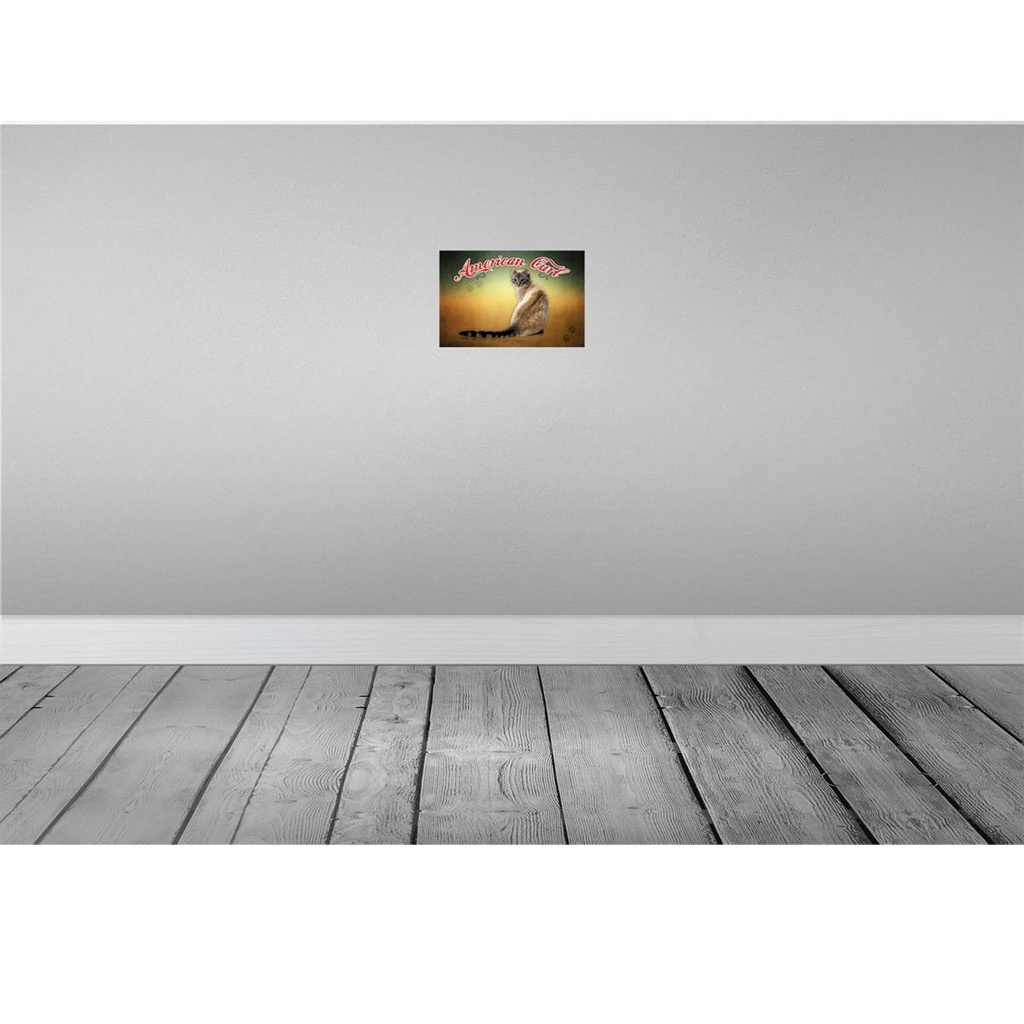 [LA-113776-H] Holzschild 20x30 cm Katze American Curl Tier Haustier Bild 2