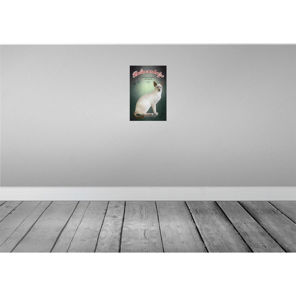 [LA-113779-2030] Blechschild 30x20 cm Katze Balinesenkatze Amerika 1950 Tier Haustier Bild 2