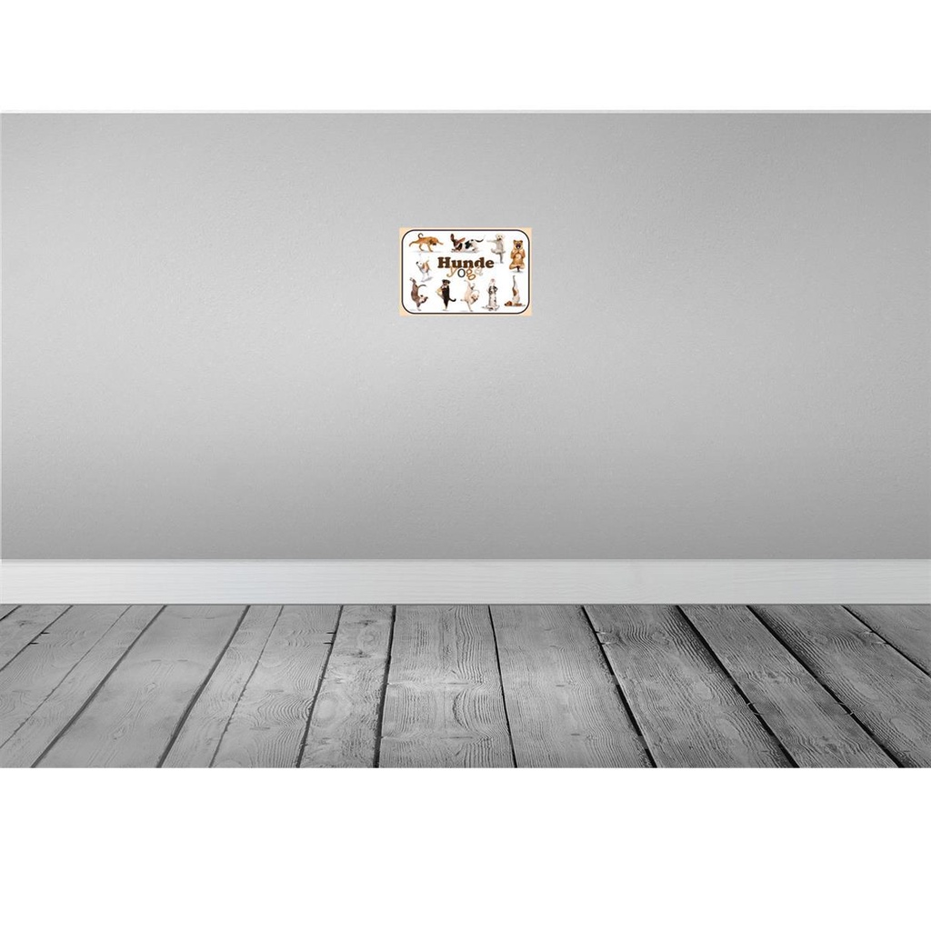 [LA-113791-H] Holzschild 20x30 cm Katze Hunde Yoga Tier Haustier Bild 2