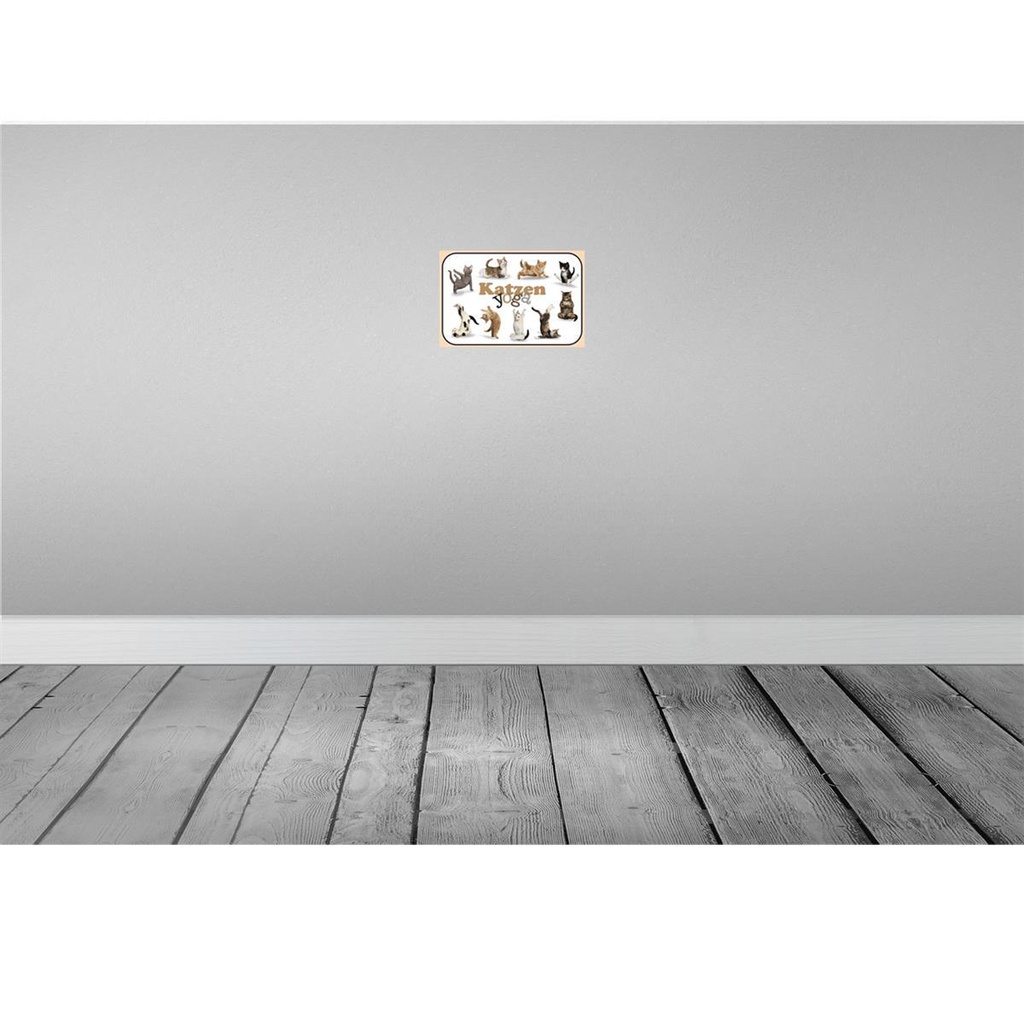 [LA-113793-2030] Blechschild 20x30 cm Katze Katzen Yoga Tier Haustier Bild 2