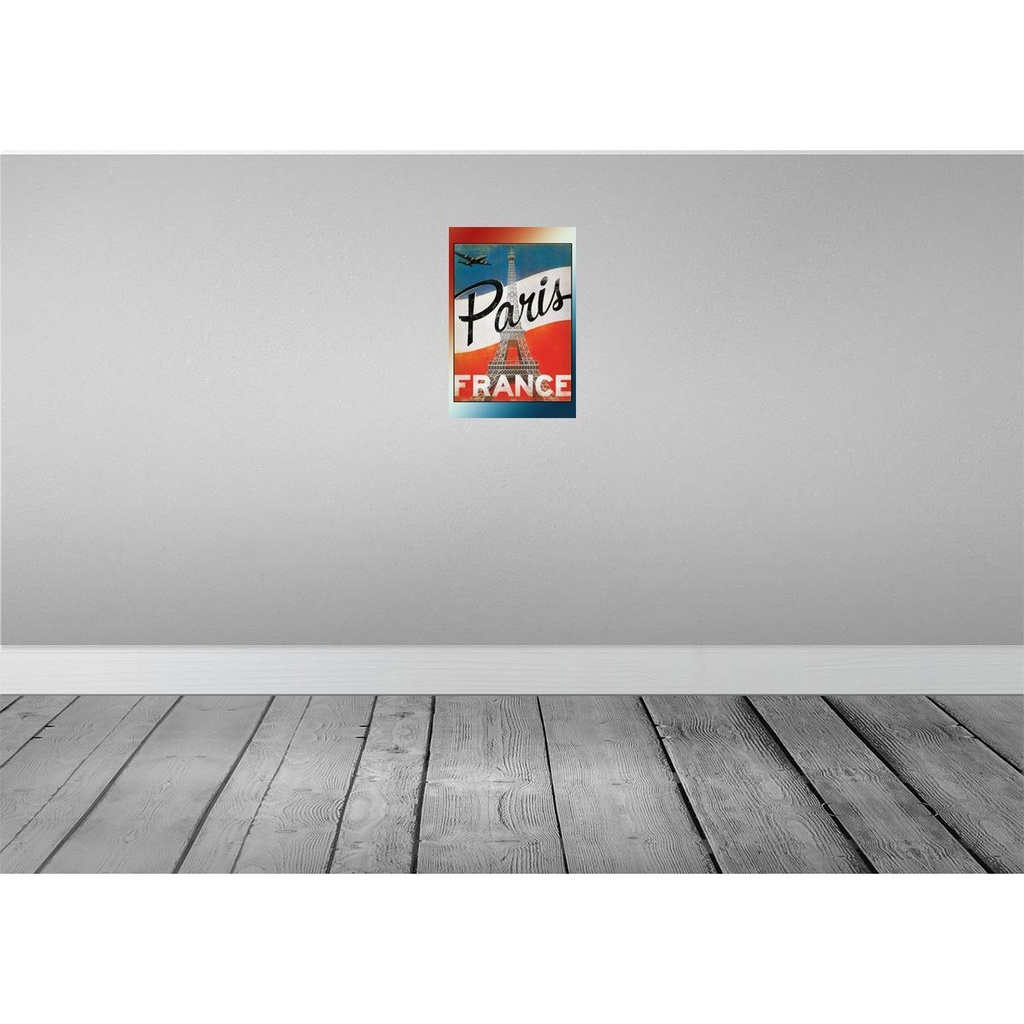 [LA-113798-2030] Blechschild 30x20 cm Paris Eiffelturm France Straße Stadt Bild 2