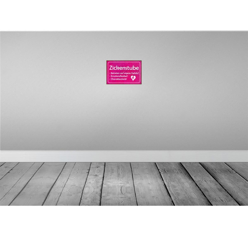 [LA-113801-H] Holzschild 20x30 cm Zickenstube Betreten eigene Gefahr Spruch Zitat Bild 2