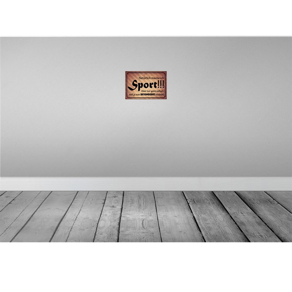 [LA-113810-H] Holzschild 20x30 cm natürlich mache ich Sport aber Hobby Bild 2