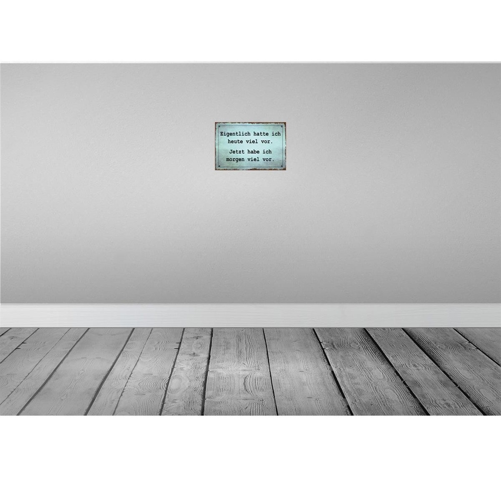 [LA-113811-2030] Blechschild 20x30 cm eigentlich hatte ich viel vor Dekoration Spruch Zitat Bild 2