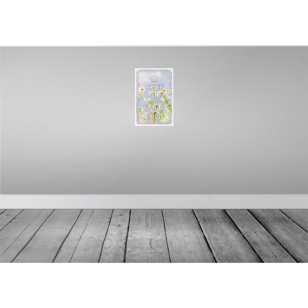 [LA-113824-H] Holzschild 30x20 cm Keep Calm and smile on Krone Bild 2
