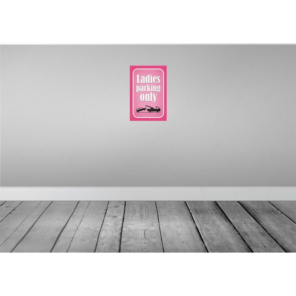 [LA-113857-H] Holzschild 30x20 cm Ladies parking only rosa Parkplatzschild Bild 2
