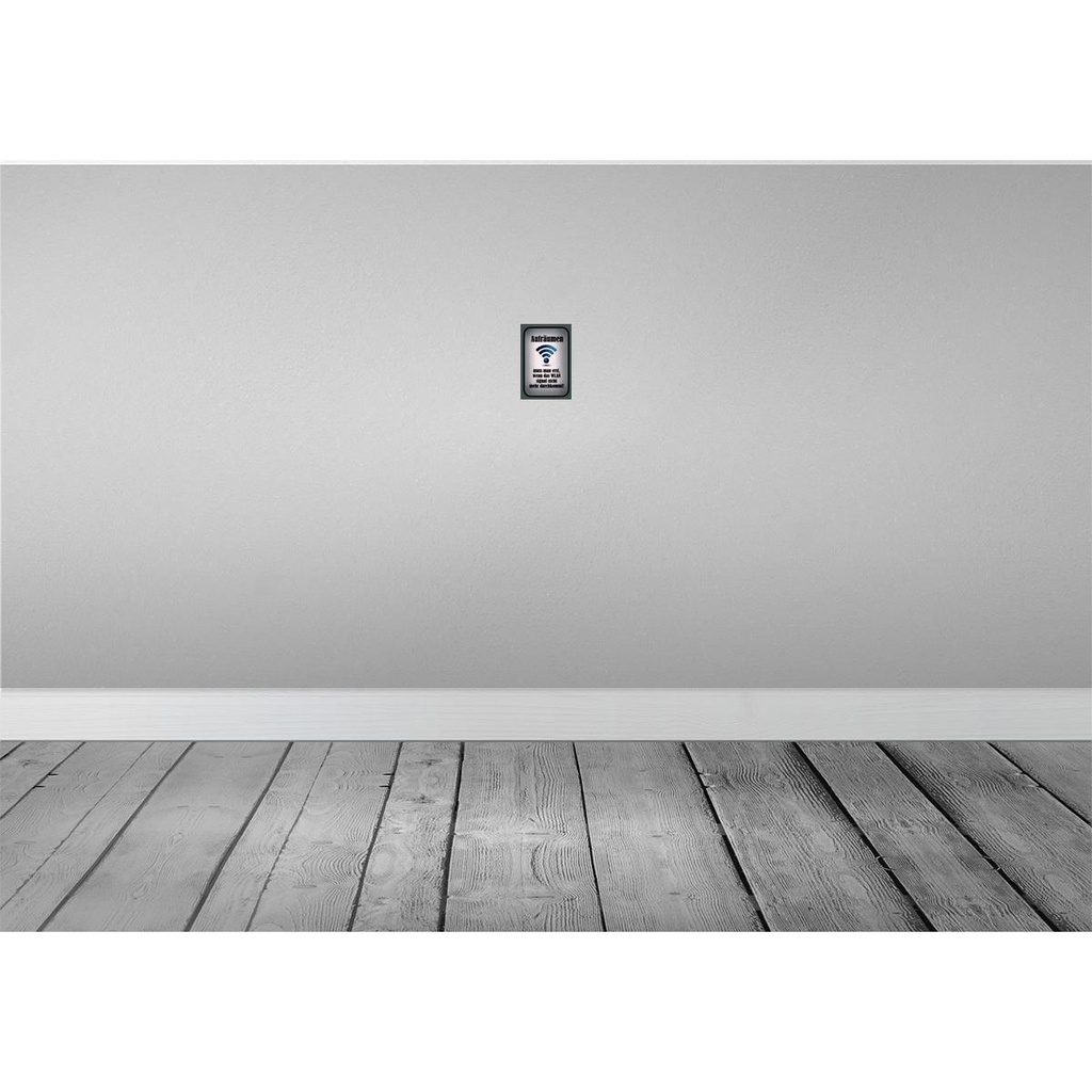 [LA-113865-1812-H] Holzschild 18x12 cm aufräumen wenn Wlan nicht an Dekoration Bild 2