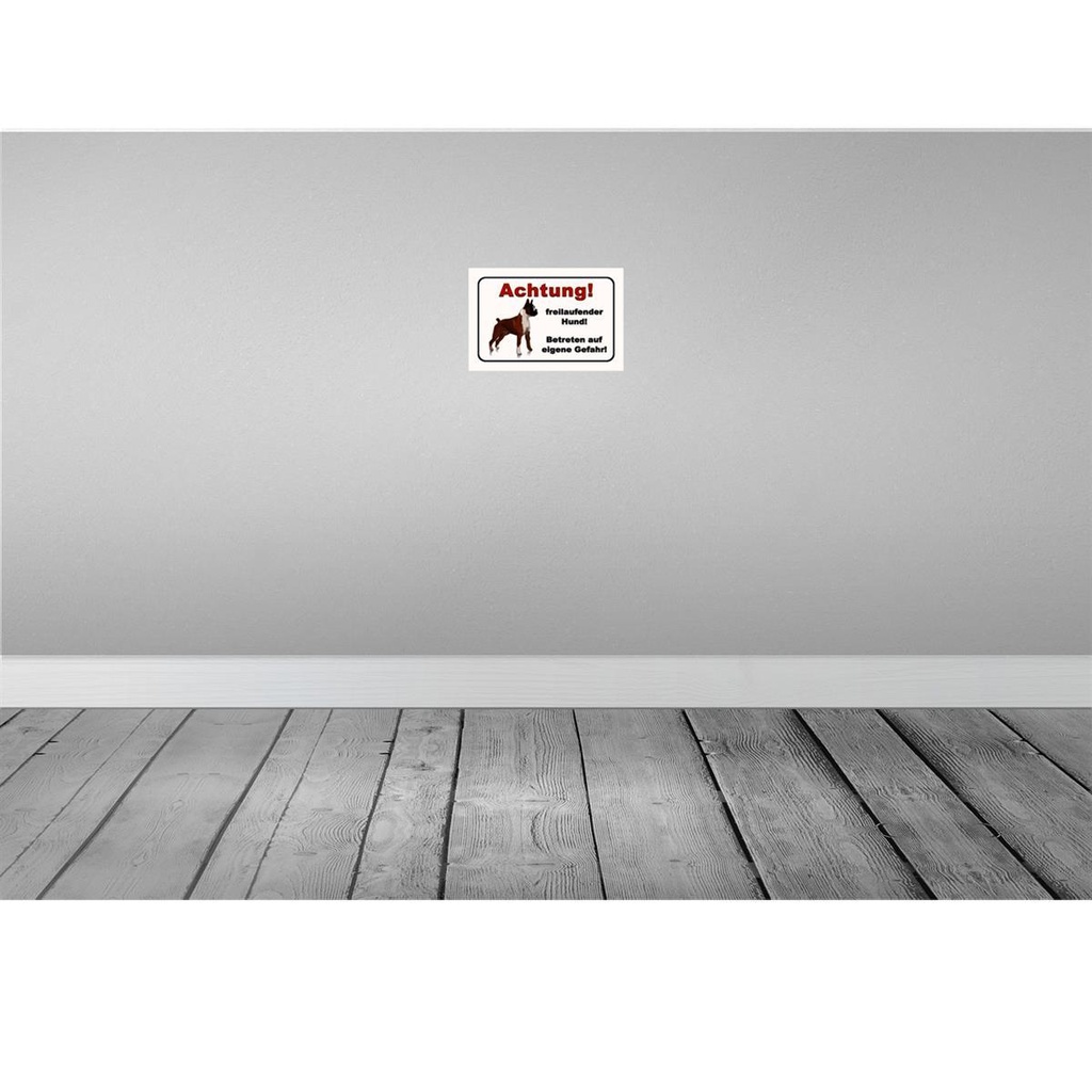 [LA-113902-2030] Blechschild 20x30 cm Achtung freilaufender Hund Warnschild Hinweisschild Sicherheit Vorsicht Bild 2