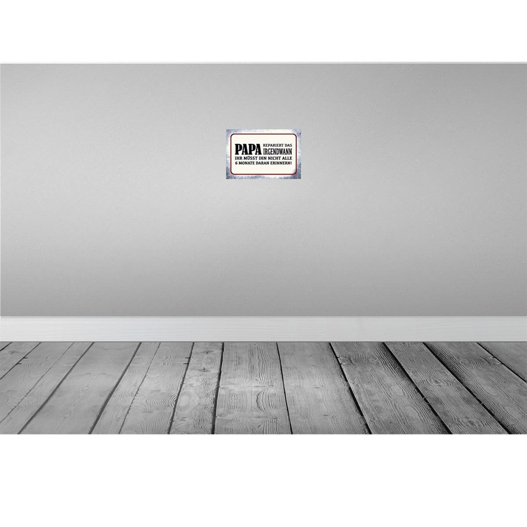 [LA-113906-H] Holzschild 20x30 cm Papa repariert das irgendwann Familie Freunde Bild 2