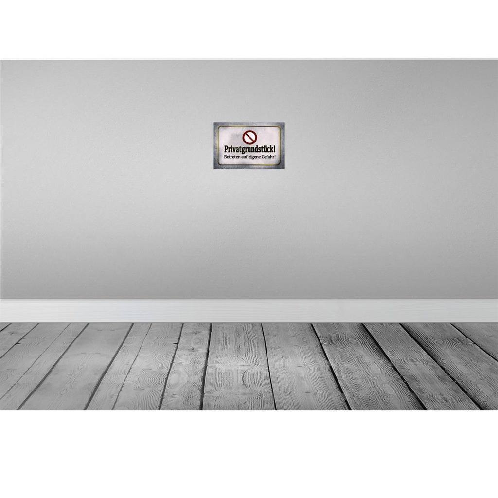 [LA-113907-2030] Blechschild 20x30 cm Privatgrundstück! Gefahr Warnschild Hinweisschild Sicherheit Vorsicht Bild 2