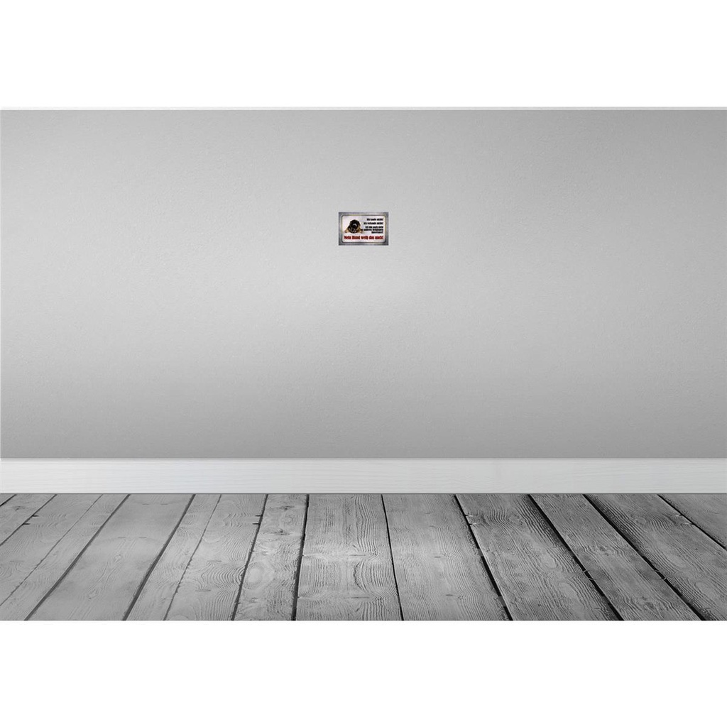 [LA-113909-1812-H] Holzschild 12x18 cm kaufe nichts mein Hund weiß Tier Haustier Bild 2