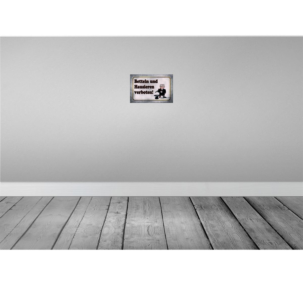 [LA-113910-2030] Blechschild 20x30 cm betteln Hausieren verboten Dekoration Spruch Zitat Bild 2