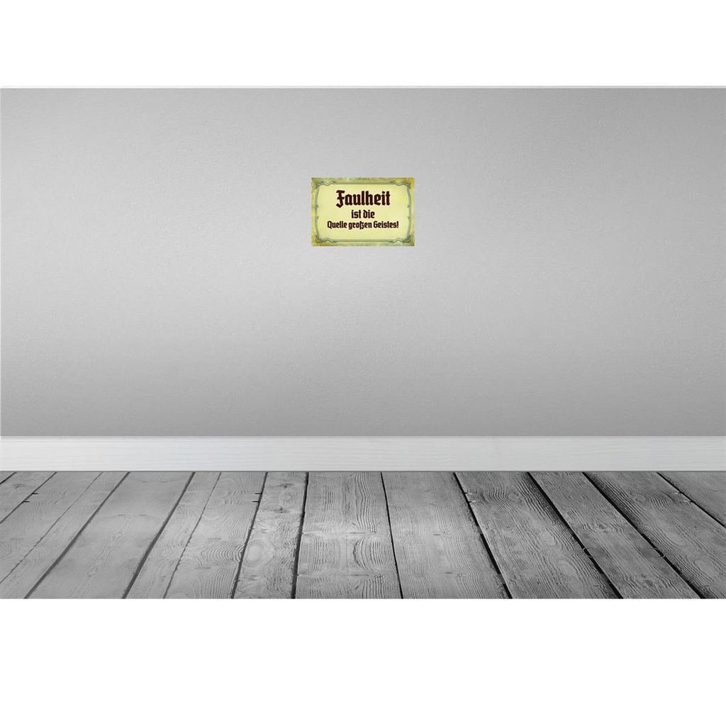 [LA-113942-H] Holzschild 20x30 cm Faulheit Quelle großen Geistes Dekoration Bild 2