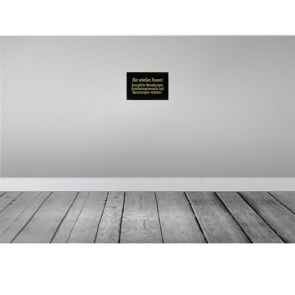 [LA-113945-2030] Blechschild 20x30 cm Hier arbeiten Frauen Männer Spruch Zitat Bild 2
