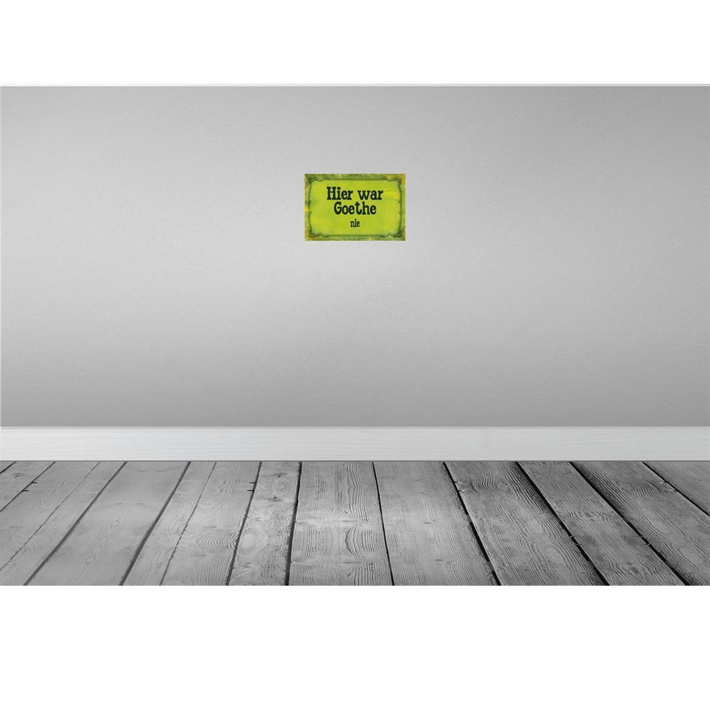 [LA-113946-2030] Blechschild 20x30 cm hier war Goethe nie Dekoration Spruch Zitat Bild 2