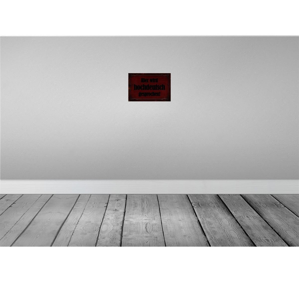 [LA-113951-H] Holzschild 20x30 cm Hier Hochdeutsch gesprochen Dekoration Bild 2
