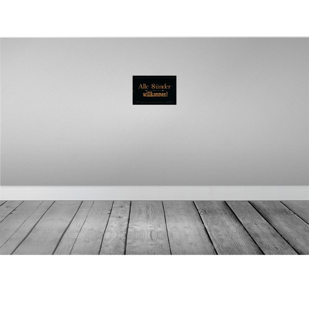 [LA-113958-H] Holzschild 20x30 cm alle Sünder willkommen Dekoration Bild 2