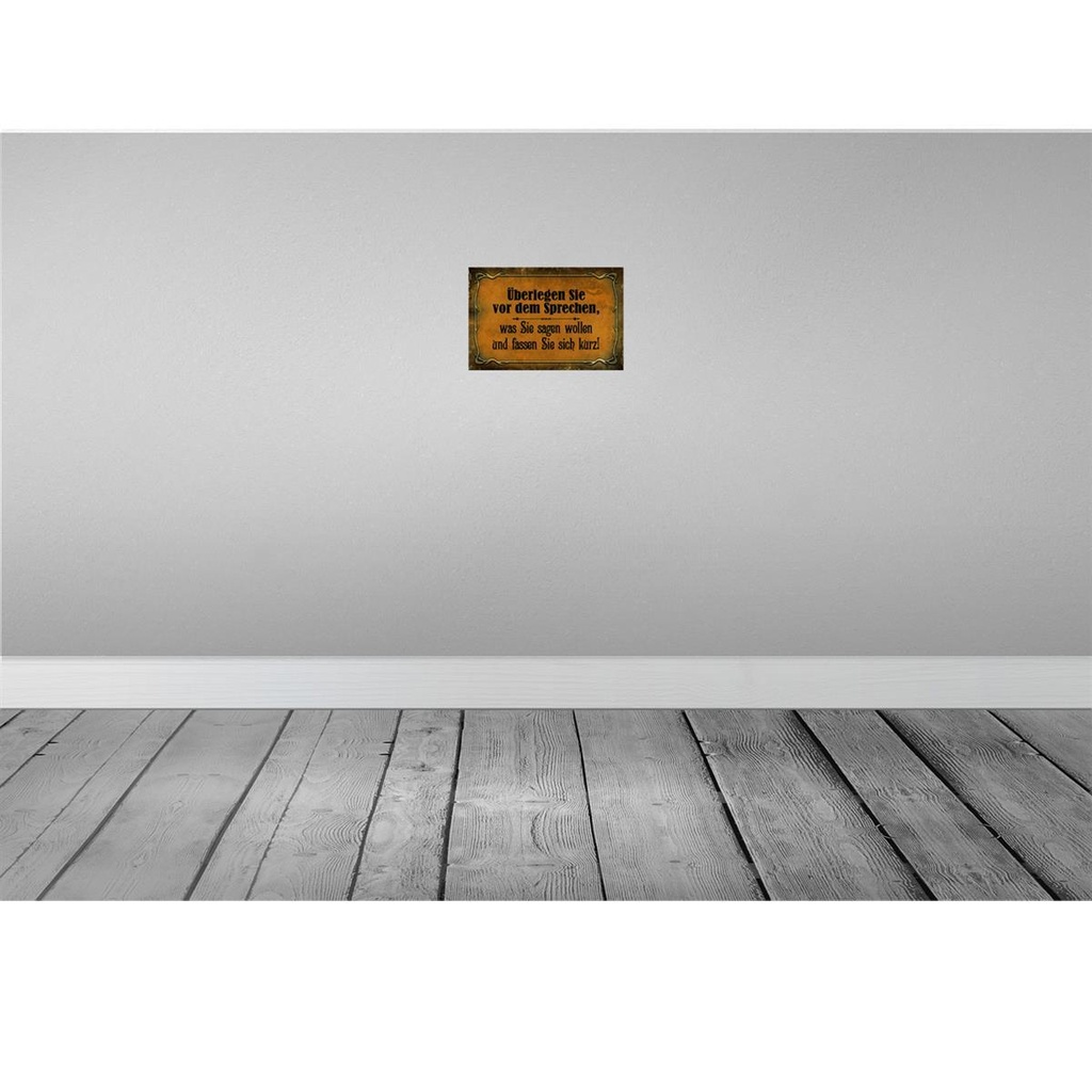 [LA-113962-H] Holzschild 20x30 cm überlegen Sie vor dem Sprechen Dekoration Bild 2