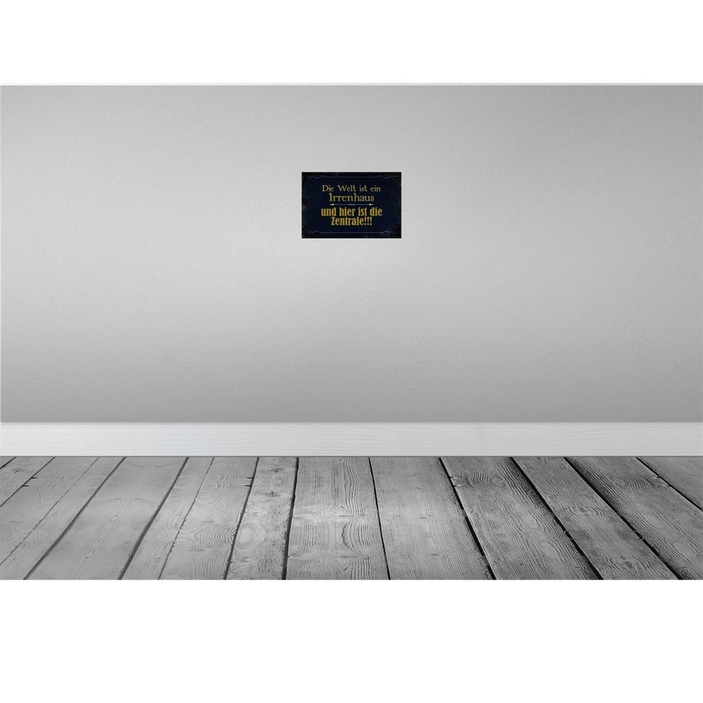 [LA-113965-H] Holzschild 20x30 cm Welt ist ein Irrenhaus und Dekoration Bild 2