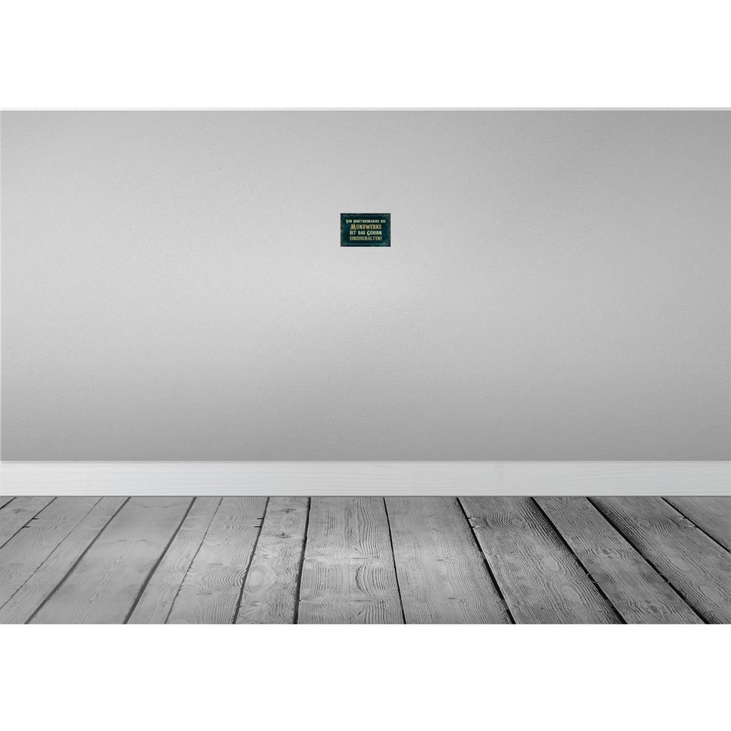 [LA-113978-1812-H] Holzschild 12x18 cm Vor Inbetriebnahme des Mundwerks Spruch Zitat Bild 2