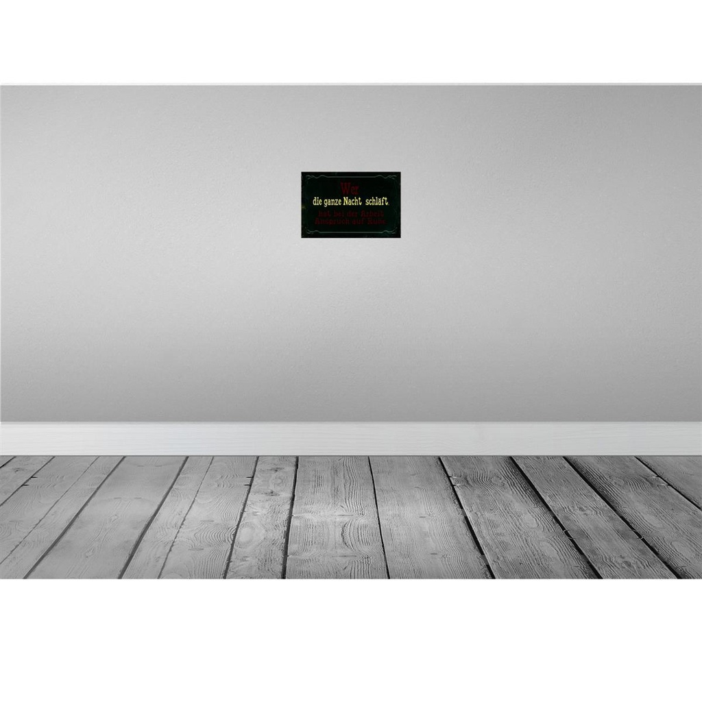 [LA-113980-H] Holzschild 20x30 cm Arbeit wer ganze Nacht schläft Bild 2