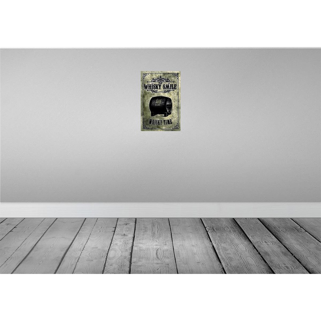 [LA-113989-H] Holzschild 30x20 cm Alkohol Whisky Smile Whisky Time Bild 2