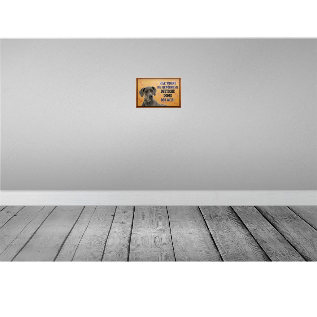 [LA-114014-2030] Blechschild 20x30 cm Hund hier wohnt Deutsche Dogge Tier Haustier Bild 2