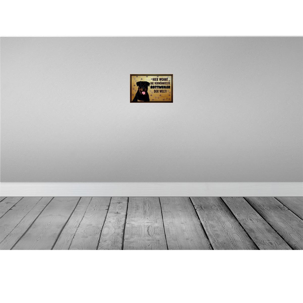 [LA-114016-2030] Blechschild 20x30 cm Hund hier wohnt die Rottweiler Tier Haustier Bild 2