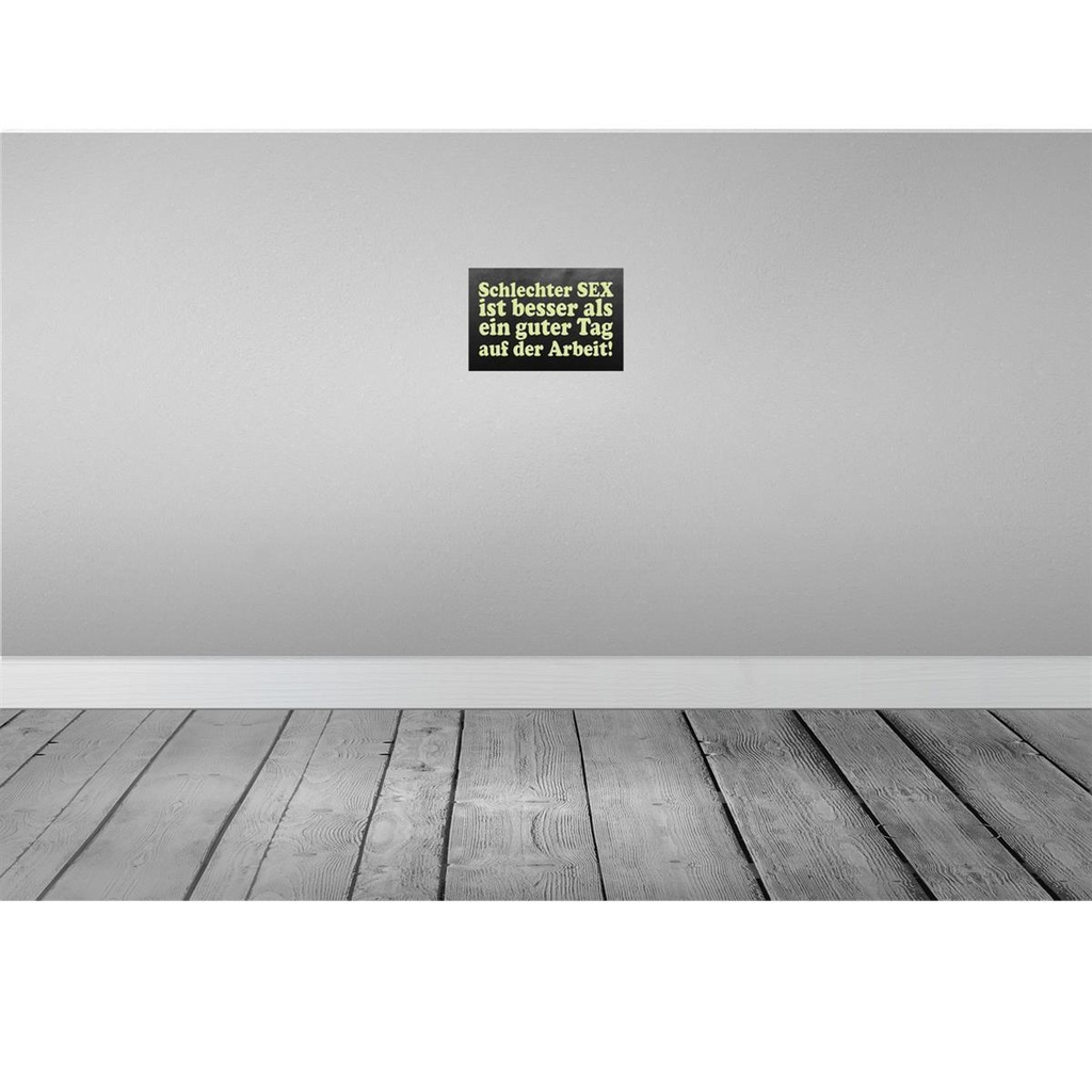 [LA-114044-H] Holzschild 20x30 cm schlechter Sex besser als guter Spruch Zitat Bild 2
