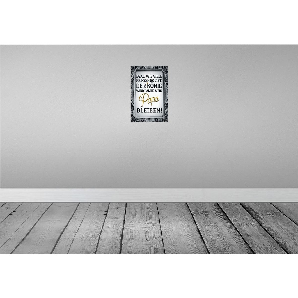 [LA-114058-H] Holzschild 30x20 cm egal Prinzen mein Papa der König Spruch Zitat Bild 2