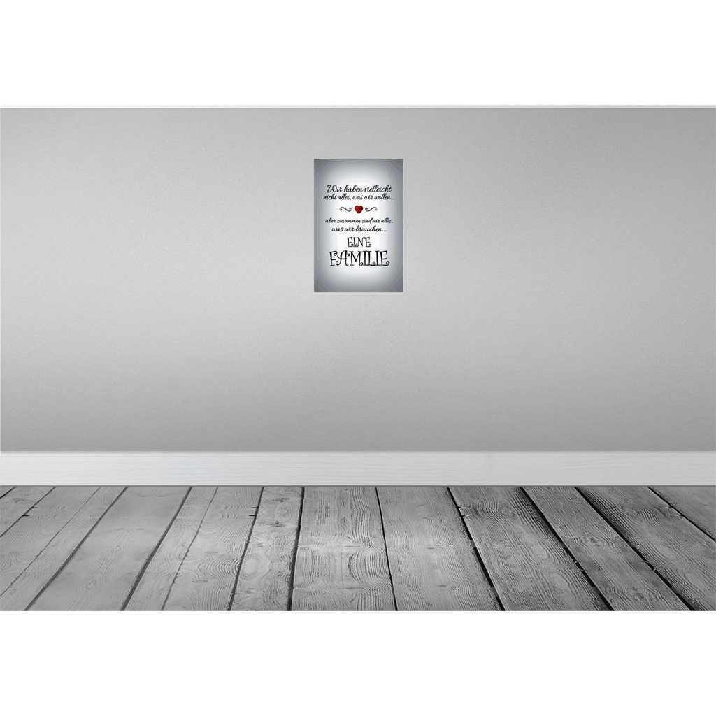 [LA-114060-H] Holzschild 30x20 cm Zusammen wir alles eine Familie Spruch Zitat Bild 2