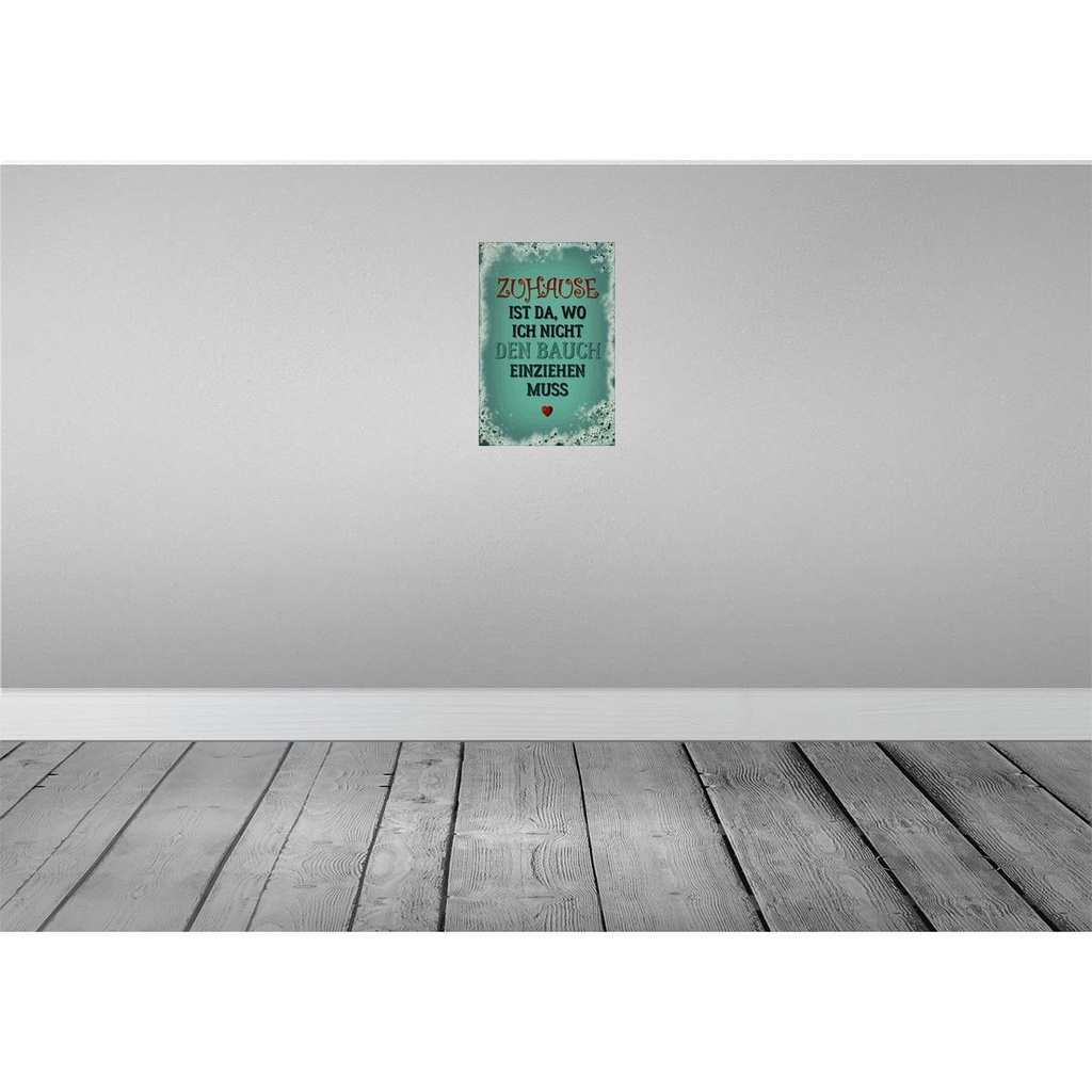 [LA-114064-H] Holzschild 30x20 cm Zuhause Bauch nicht einziehen Geschenk Bild 2