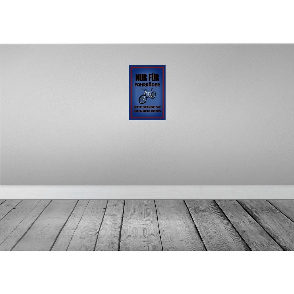 [LA-114077-2030] Blechschild 30x20 cm Parken nur Sicherheit Vorsicht für Fahrräder sicher sie ihr Warnschild Hinweisschild Parkplatzschild Bild 2